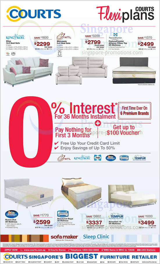 Courts Flexiplans Sofa Sets, Mattresses