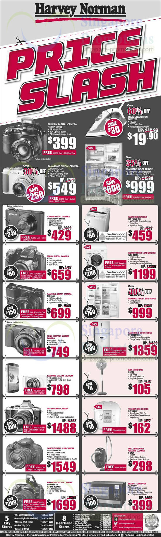 Digital Cameras, Home Kitchen Appliances, Samsung, Sony, KDK, Olympus, Toshiba, Canon, Miele, Nikon, Brandt