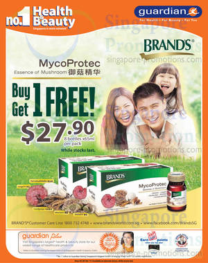 Featured image for (EXPIRED) Brand’s MycoProtec 1 For 1 (BOGO) Promo @ Guardian 20 – 28 Feb 2014