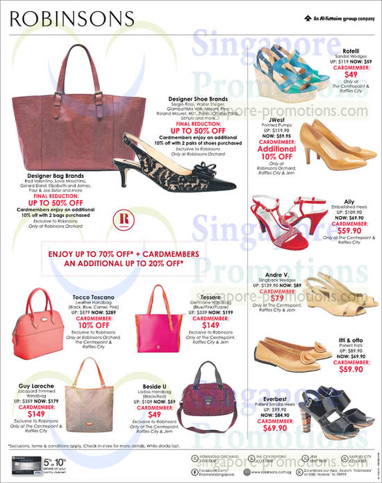 Handbags, Footwear, Rotelli, Aily, Tessere, Guy Laroche, Beside U