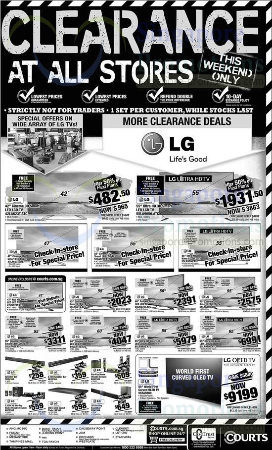 LG TVs, SoundBars, Home Theatre System