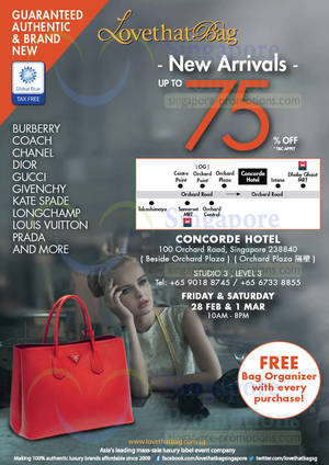 Featured image for LovethatBag Branded Handbags Sale Up To 75% Off @ Concorde Hotel 28 Feb – 1 Mar 2014