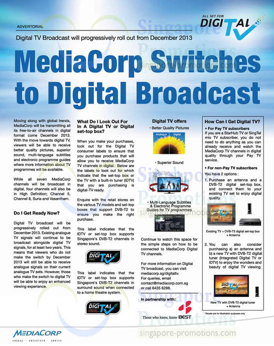 Mediacorp Digital Broadcast Tuning In, Labels, TV Compatibilty