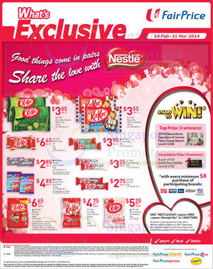 Featured image for (EXPIRED) Nestle Kit Kat & Wonka Chocolates Offers @ NTUC Fairprice 14 Feb – 31 Mar 2014
