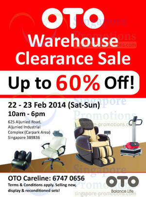 Featured image for (EXPIRED) OTO Up To 60% OFF Warehouse Clearance Sale 22 – 23 Feb 2014
