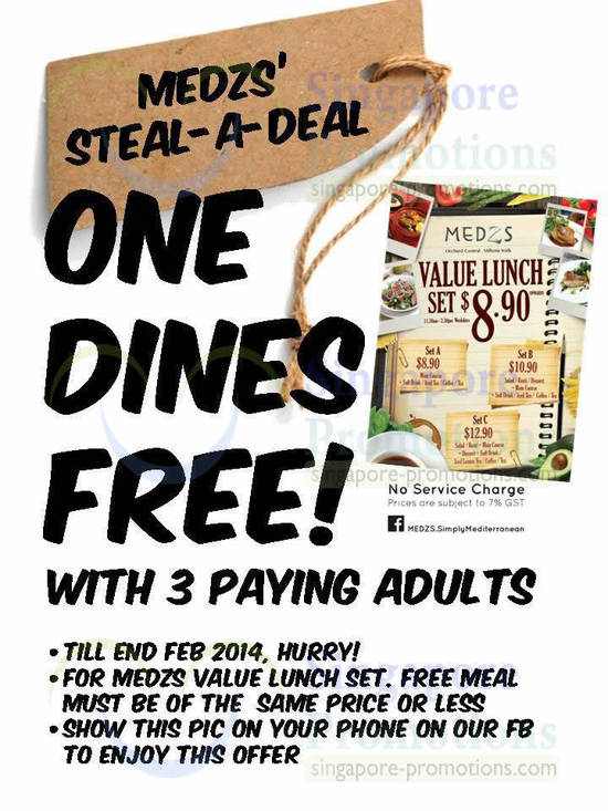 One Dines Free Coupon