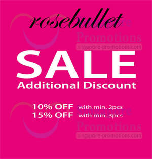 Featured image for (EXPIRED) Rosebullet Additional Up To 15% OFF SALE Items 7 Feb 2014