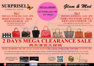 Featured image for (EXPIRED) Surprisel Branded Handbags Sale Up To 75% Off @ Two Locations 15 – 16 Feb 2014