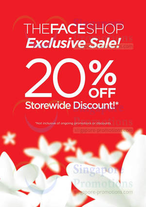 Featured image for (EXPIRED) The Face Shop 20% OFF Storewide Promo @ Islandwide 21 – 28 Feb 2014