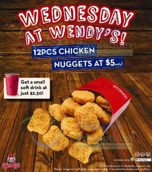 Featured image for Wendy’s $5 12pcs Chicken Nuggets Promo 30 Apr 2014
