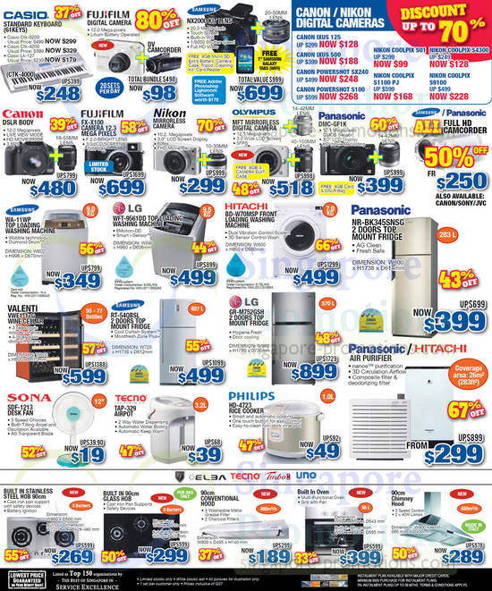 15 Mar Digital Cameras, DSLRs, Keyboard, Washer, Fridge, Wine Cellar, Fridges, Canon, Nikon, Casio, Samsung, Fujifilm, Panasonic, LG, Valenti