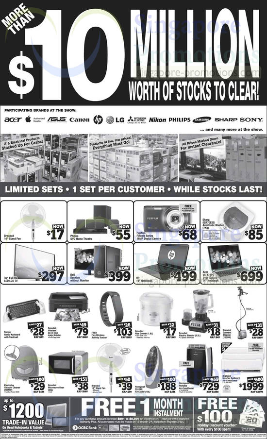 28 Mar Limited Sets, Desktop PC, Blender, Rice Cooker, Fans, Notebook