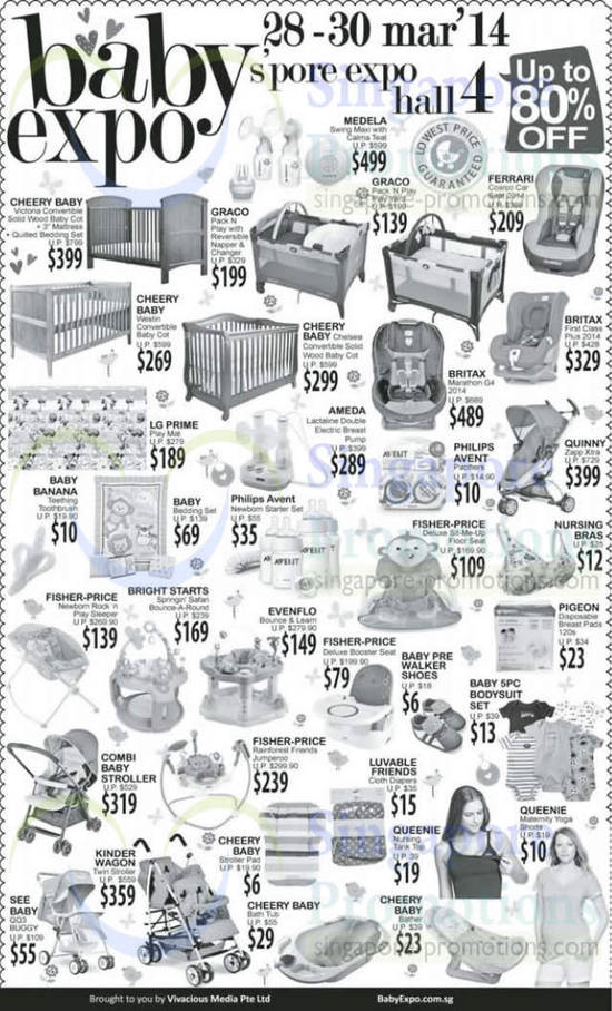 28 Mar Strollers, Baby Cots, Cheery Baby, Graco, Ferrari, Philips Avent, Fisher-Price, Pigeon