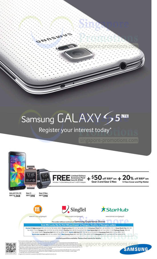 29 Mar Galaxy S5, Gear 2, Gear 2 Neo Pre-Order, Registration of Interest