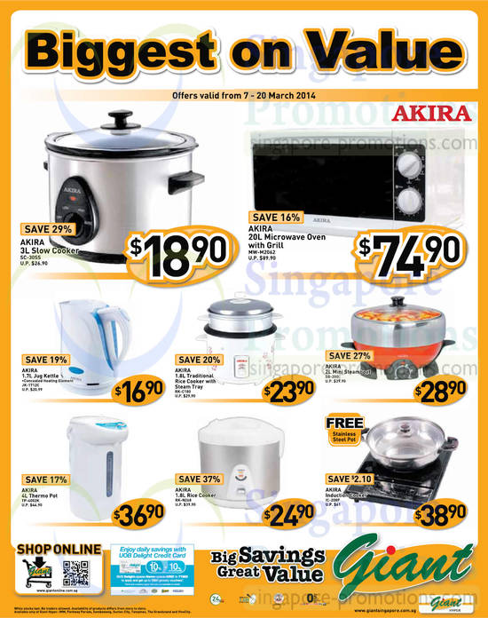 Akira Rice Cookers, Mini Steamboat, Thermo Pot, Microwave Oven, Jug Kettle