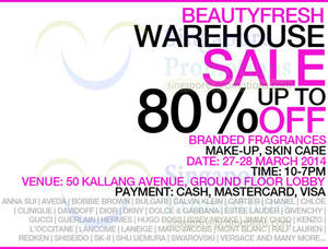 Featured image for Beautyfresh Up To 80% OFF Warehouse SALE 27 – 28 Mar 2014