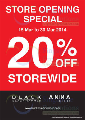Featured image for (EXPIRED) Black Hammer & Anna Black 20% OFF Storewide @ Causeway Point 15 – 30 Mar 2014