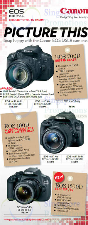 Featured image for Canon DSLR Digital Cameras Features & Prices 21 Mar 2014