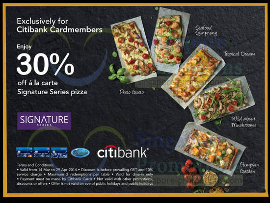 Citibank 30 Percent Off A la Carte