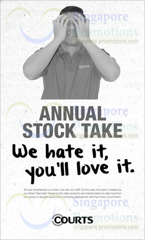Featured image for Courts Annual Stock Take Offers 8 – 9 Mar 2014