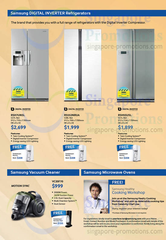 Digital Inverter Fridges, Motion Sync Vaccum Cleaner, Free Cooking Workshop