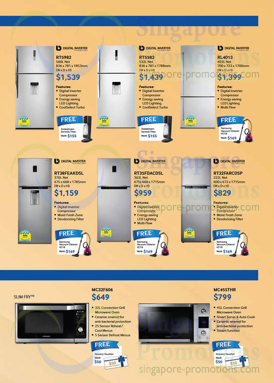 Digital Inverter Fridges, Slim Fry Microwave Ovens