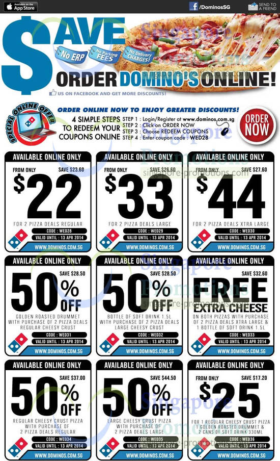 Dominos Pizza 27 Mar 2014 » Domino’s Pizza Delivery Discount Coupon
