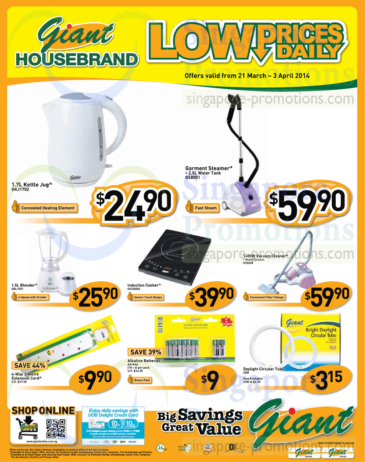 Featured image for Giant Hypermarket $88 Cooling Appliances, Baby, Groceries & Backpacks Offers 21 Mar - 3 Apr 2014