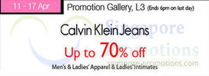 Featured image for Calvin Klein Jeans Promo @ Isetan Scotts 11 – 17 Apr 2014