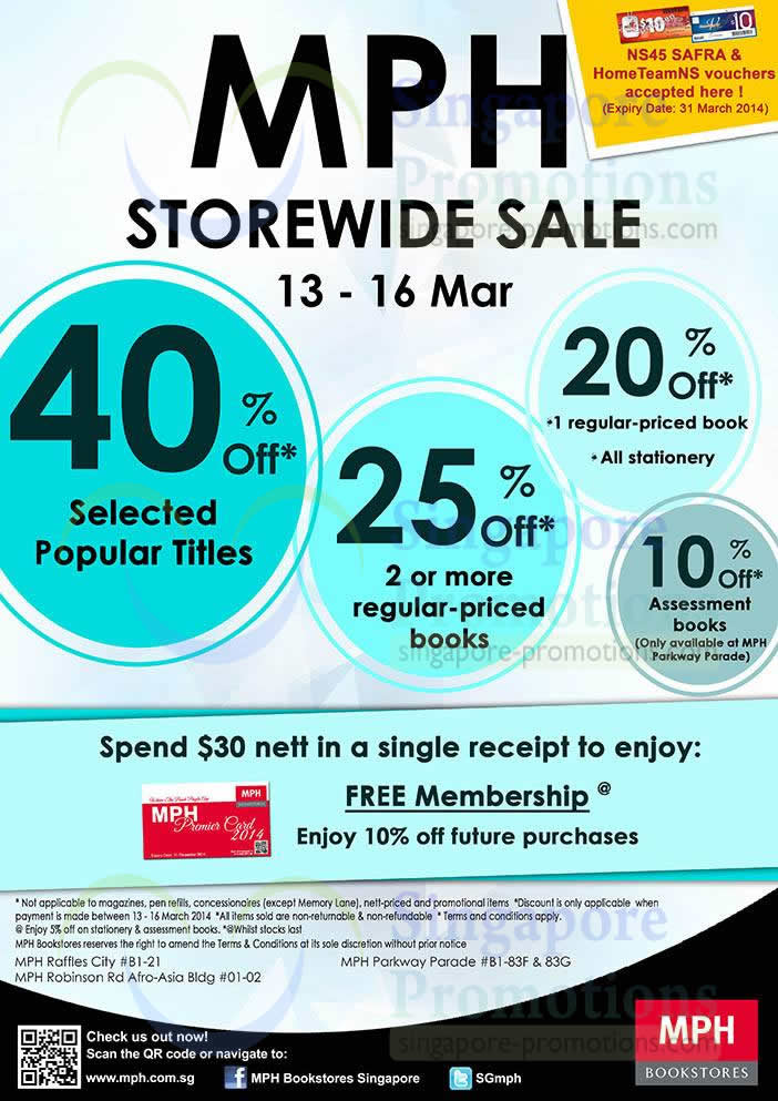 Featured image for MPH Bookstores Up To 40% OFF Storewide Promotion 13 - 16 Mar 2014