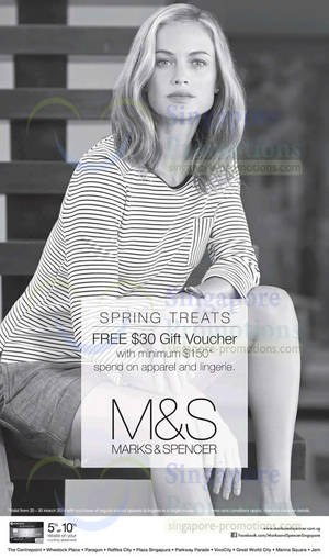 Featured image for (EXPIRED) Marks & Spencer FREE $30 Gift Voucher Promo 20 – 30 Mar 2014