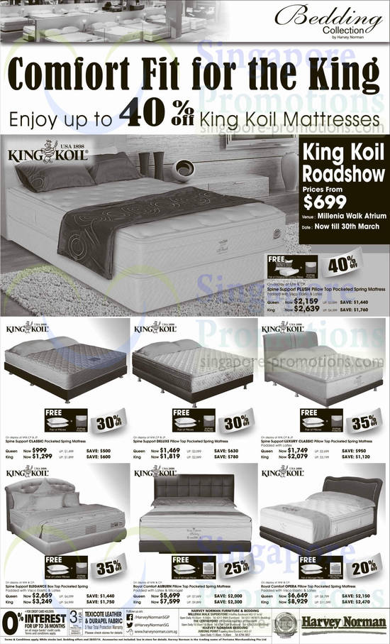 Mattresses King Koil, Millenia Walk Roadshow