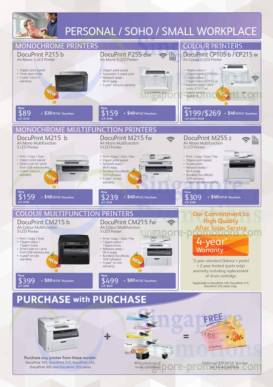 Monochrome, Colour Multifunction Printers, Purchase with Purchase, 4 Year Warranty