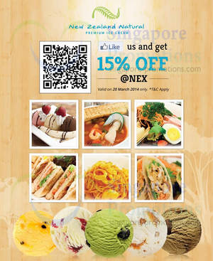Featured image for (EXPIRED) New Zealand Natural 15% OFF Total Bill @ Nex 20 Mar 2014