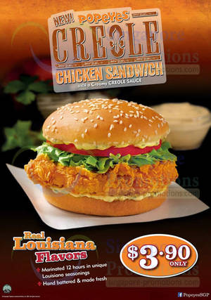 Featured image for Popeyes NEW Creole Chicken Sandwich 10 Mar 2014