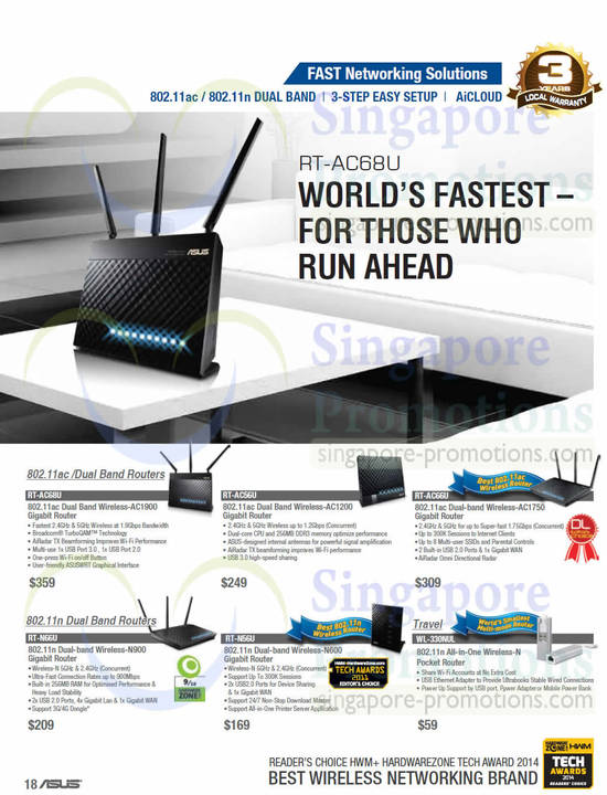 Routers RT-AC68U, RT-AC56U, RT-AC66U, RT-N66U