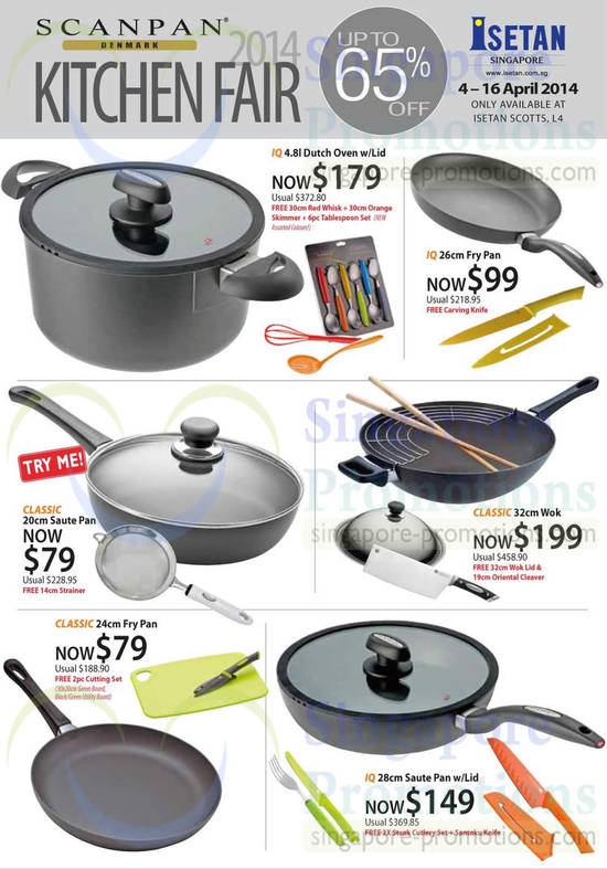 Scanpan Kitchen Fair Saute Pan, Fry Pan, Wok, Dutch Oven