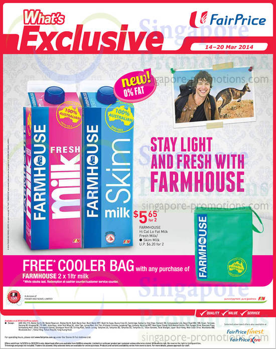 (Till 20 Mar) Free Cooler Bag with Farmhouse Fresh Milk n Skim Milk