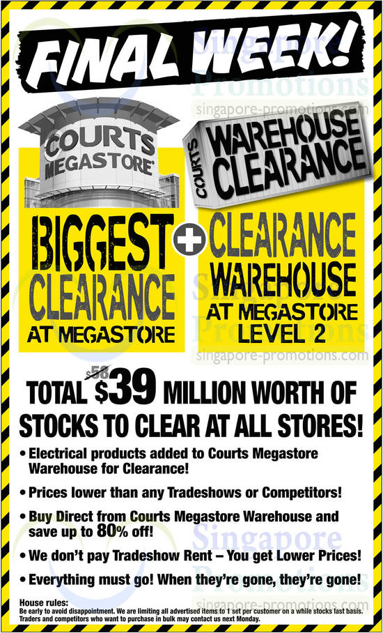 Warehouse Clearance Sale Details