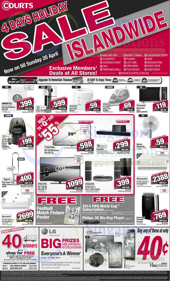 19 Apr Islandwide TVs, Airconditioners, Fans, Vacuum Cleaners, Washers, Panasonic, Philips, Electrolux, Beko, Dyson