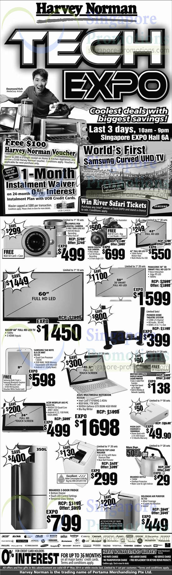 2 May Cameras, PCs, Fridges, Washers, Notebooks, TVs, Samsung, Asus, Acer, Hitachi, Brother, Delonghi