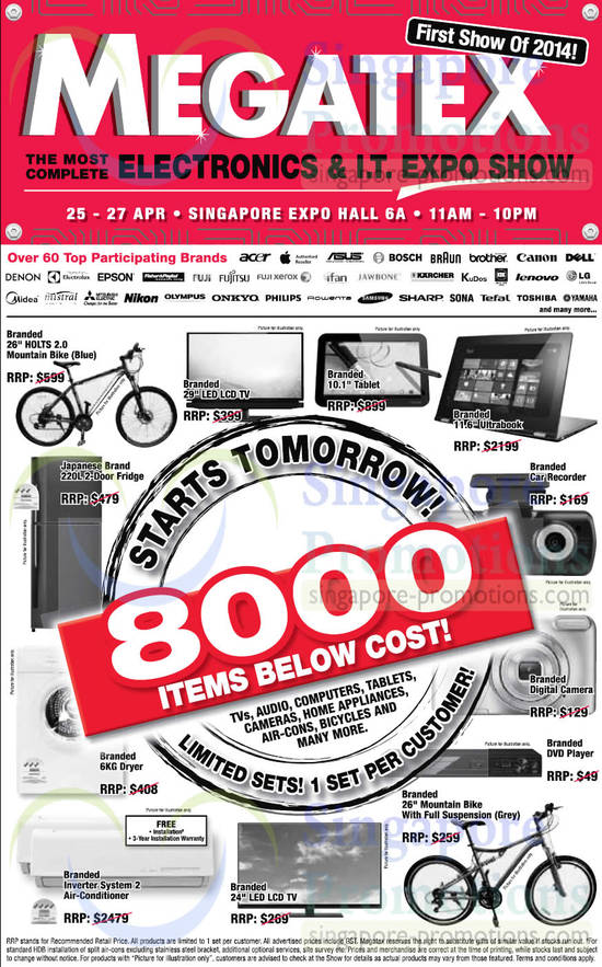 24 Apr 8000 Items Below Cost, Tablet, Notebook, Digital Camera, Fridge, TV, Air Conditioner