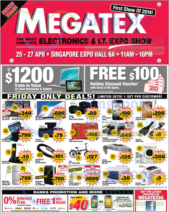 25 Apr Friday Only Deals, Trade in Notebooks, Tablets, Free 100 Dollar Holiday Voucher with Every 100 Dollar Spent