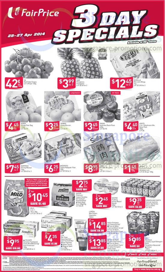 25 Apr Groceries, Soaps, Cleansers, Borella, L’Oreal, Milo, Pasar, Nissin, Heaven n Earth, Colgate, Lux, UIC