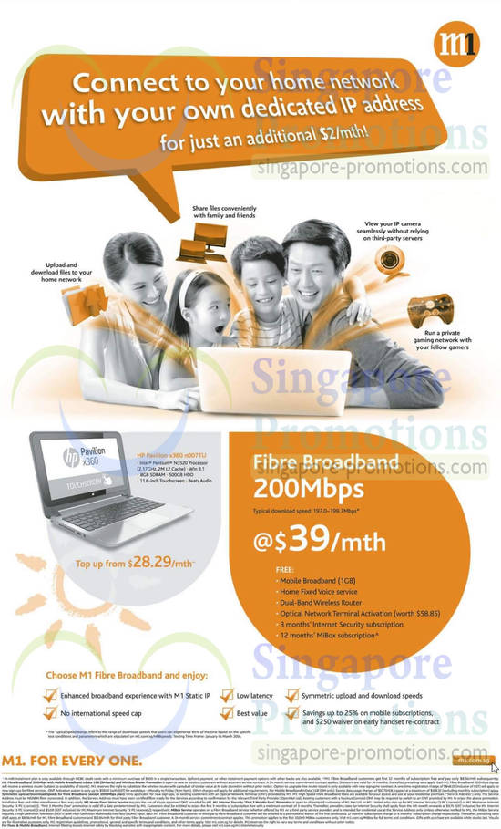 39.00 200Mbps Fibre Broadband, HP Pavilion Notebook