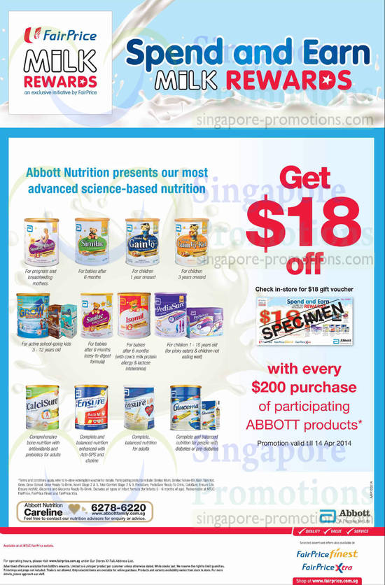 Abbott Products 18 Dollar Off with 200 Dollar Purchase