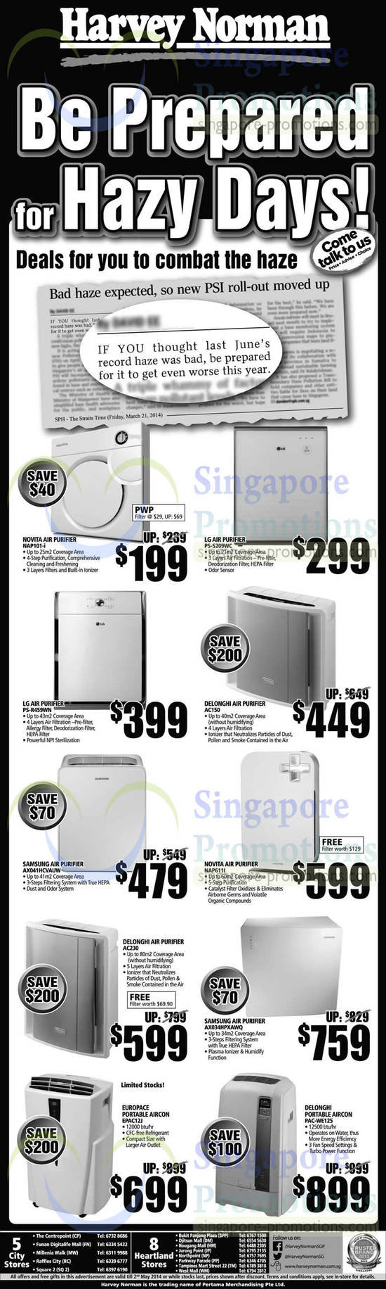 Air Purifiers, Air Conditioners, Delonghi, LG, Samsung, Novita