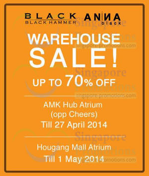 Featured image for (EXPIRED) Black Hammer & Anna Black Warehouse SALE 25 Apr – 1 May 2014