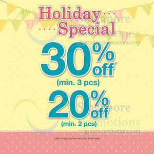 Featured image for Bossini 20% OFF Holiday Special Promotion 17 – 20 Apr 2014