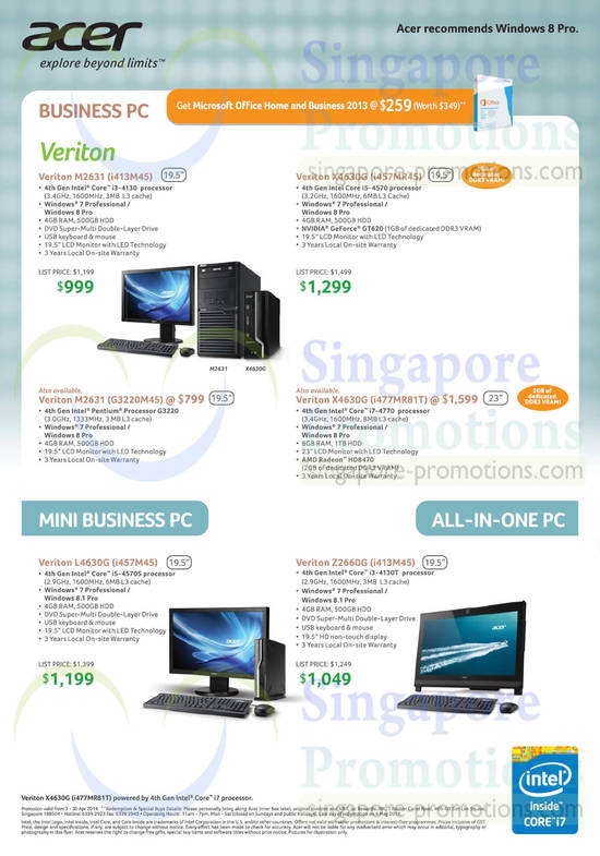 Desktop PCs Veriton M2631, X4630G, M2631, X4630G, L4630G, Z2660G